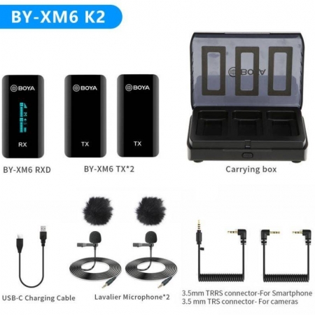 Boya BY-XM6-K2 2.4GHz Ultra-compact Wireless Microphone System Kit